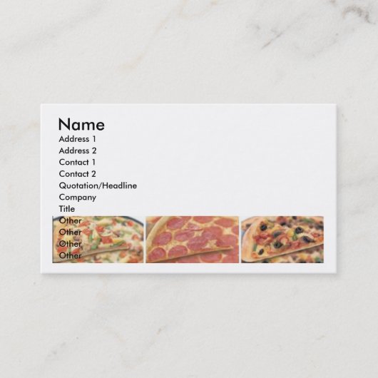 Visitekaartje Pizza (Voorkant)