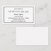 Visitekaartje Plain and Classy Patent Agent (Voorkant / Achterkant)