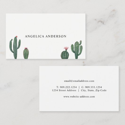 Visitekaartje Planten woestijnCactus (Voorkant / Achterkant)