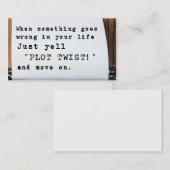 visitekaartje "Plot Twist" (Voorkant / Achterkant)