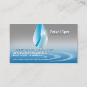 Visitekaartje Plumber Plumbing Service Droplets