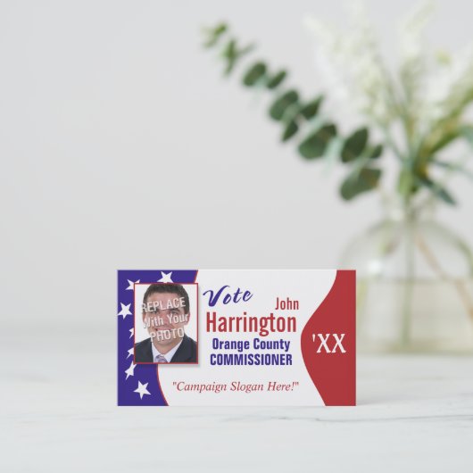 Visitekaartje politieke campagne (stemming) (Staand voorkant)