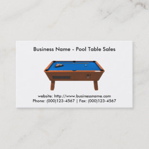 Visitekaartje: Pool Table Sales Visitekaartje