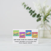 visitekaartje - Pop art. (Staand voorkant)