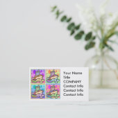 visitekaartje - Pop Art Hot Dog met chips en een D (Staand voorkant)