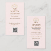 Visitekaartje Princess Party (Voorkant / Achterkant)