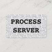 Visitekaartje Processerver juridische woorden (Voorkant)