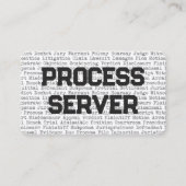 Visitekaartje Processerver juridische woorden (Voorkant)