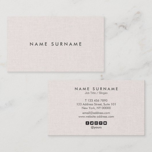 Visitekaartje Professional Clean Layout Linen (Voorkant / Achterkant)