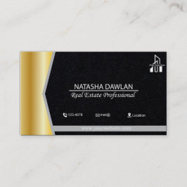 Visitekaartje Professional Real Estate, goudthema