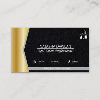 Visitekaartje Professional Real Estate, goudthema