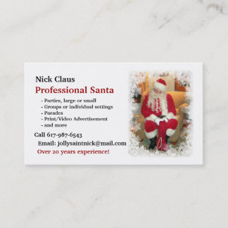 Visitekaartje: Professional Santa Visitekaartje