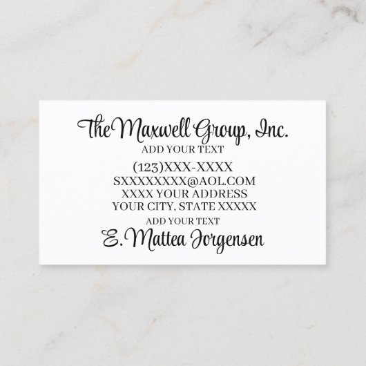 Visitekaartje Professional Services (Achterkant)