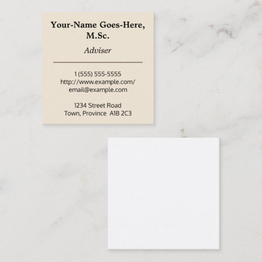 Visitekaartje Professioneel adviseur (Voorkant / Achterkant)