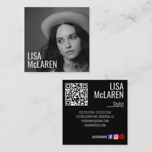 Visitekaartje - Professionele foto en QR-code (Voorkant / Achterkant)