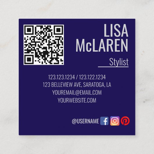 Visitekaartje - Professionele foto en QR-code (Achterkant)