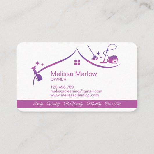 Visitekaartje professionele schoonmaakbeurten (Achterkant)