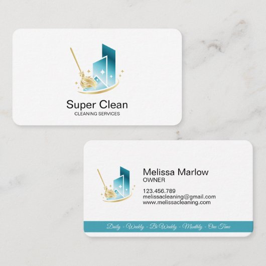 Visitekaartje professionele schoonmaakbeurten (Voorkant / Achterkant)