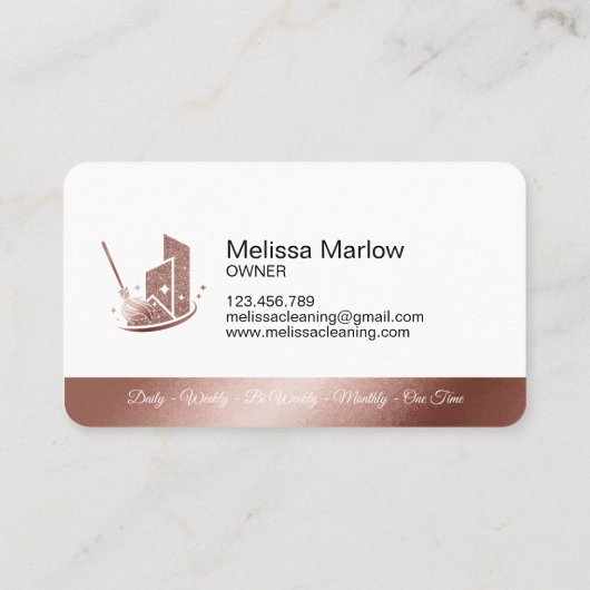 Visitekaartje professionele schoonmaakbeurten (Achterkant)