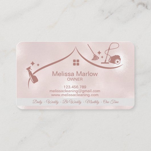 Visitekaartje professionele schoonmaakbeurten (Achterkant)