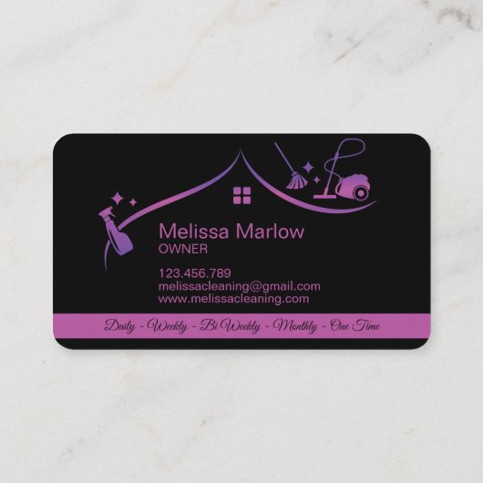 Visitekaartje professionele schoonmaakbeurten (Achterkant)