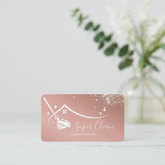 Visitekaartje professionele schoonmaakbeurten (Staand voorkant)