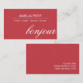 Visitekaartje professionele tolk (Voorkant / Achterkant)