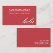 Visitekaartje professionele tolk (Voorkant / Achterkant)