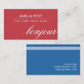 Visitekaartje professionele tolk (Voorkant / Achterkant)