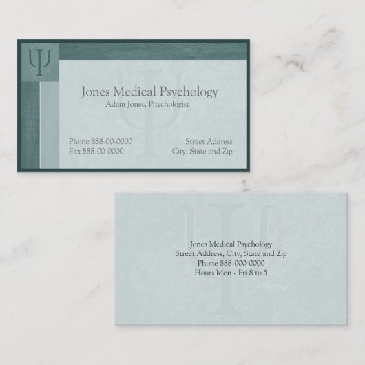 Visitekaartje psycholoog (Voorkant / Achterkant)