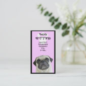 Visitekaartje Pug Dog sitter (Staand voorkant)