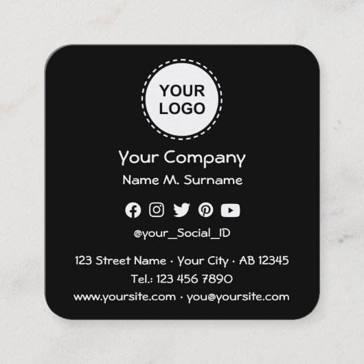 Visitekaartje QR-code vierkant (Voorkant)