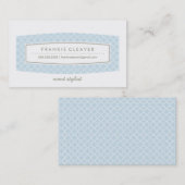 VISITEKAARTJE quatrefoil patroonpaneel pastelblauw (Voorkant / Achterkant)