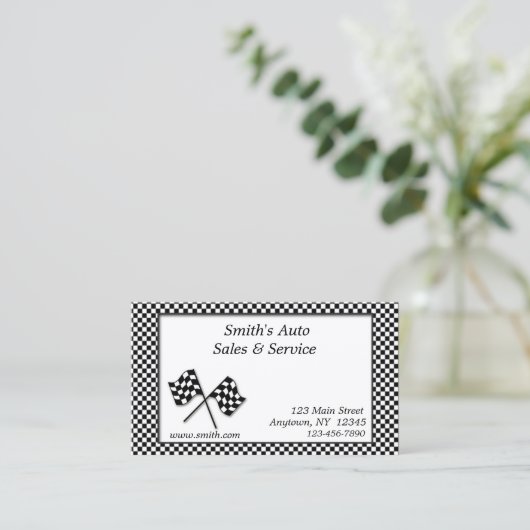 Visitekaartje Racing Flags (Staand voorkant)