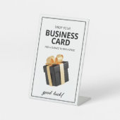 Visitekaartje Raffle Bowl Sign Reclamebord Met Voetstuk (Voorkant)