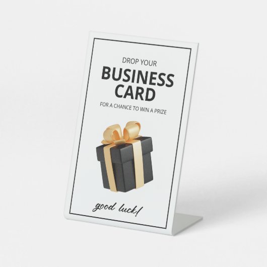 Visitekaartje Raffle Bowl Sign Reclamebord Met Voetstuk (Voorkant)