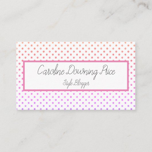 visitekaartje "Rainbow Glitter Dot" (Voorkant)