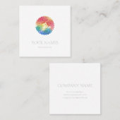 VISITEKAARTJE: RAINBOW MANDALA + OHM VIERKANTE VISITEKAARTJE (Voorkant / Achterkant)