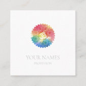 VISITEKAARTJE: RAINBOW MANDALA + OHM VIERKANTE VISITEKAARTJE (Voorkant)
