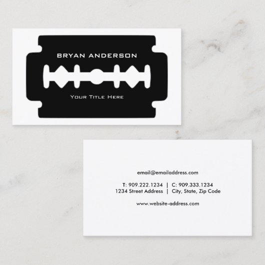 Visitekaartje Razor Blade (Voorkant / Achterkant)
