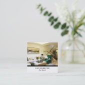 Visitekaartje Realtor Foto Aangepaste Sjabloon Pla (Staand voorkant)