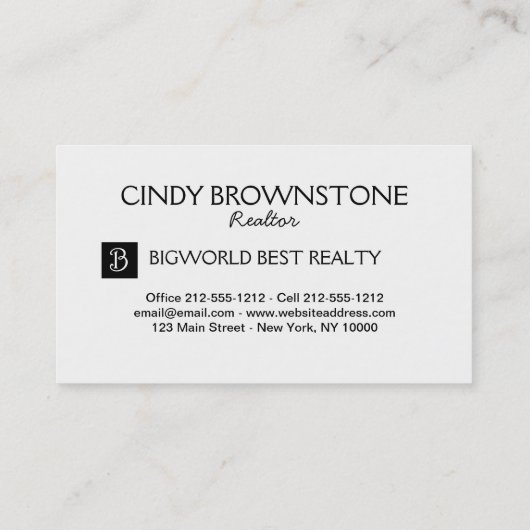 Visitekaartje Realtor Foto Aangepaste Sjabloon Pla (Achterkant)