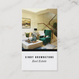 Visitekaartje Realtor Foto Aangepaste Sjabloon Pla