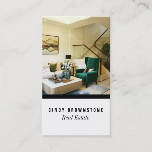 Visitekaartje Realtor Foto Aangepaste Sjabloon Pla (Voorkant)