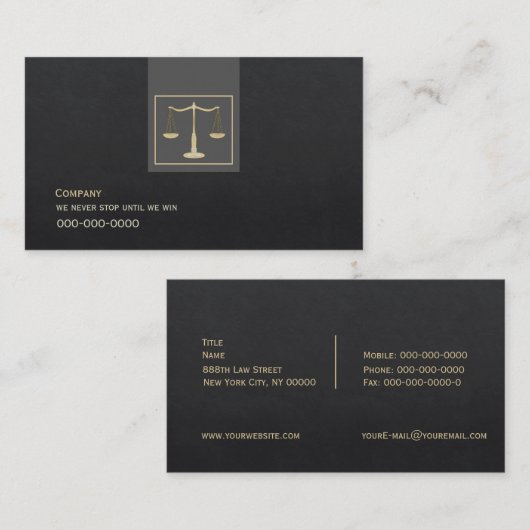 Visitekaartje Rechterschaal (Voorkant / Achterkant)