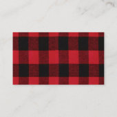 Visitekaartje Red Buffalo Plaid Beer Zwart (Achterkant)
