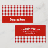 Visitekaartje Red Gingham (Voorkant / Achterkant)