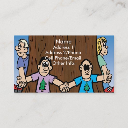 Visitekaartje: Red onze bomen Visitekaartje (Voorkant)