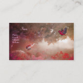 Visitekaartje Red Pink Woodland Bird (Achterkant)