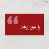 Visitekaartje Red Quotes Reparation Technicia (Voorkant)